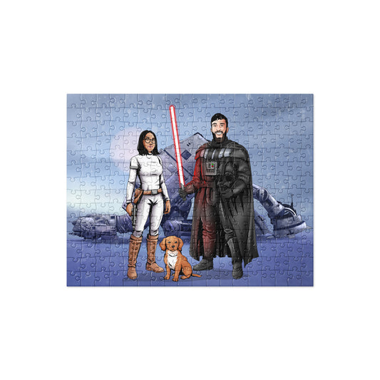 Custom Jedi Portrait + Puzzle — Personalized Star Wars Gift Set