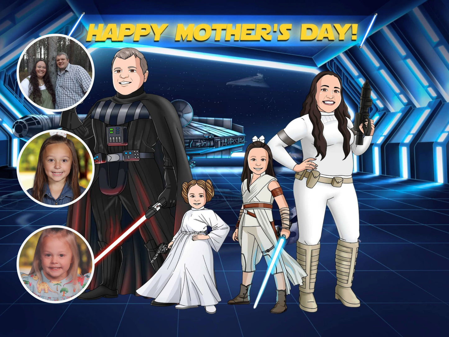 Custom Jedi Portrait — Personalized Star Wars Mother's Day Gift | MakeMeJedi