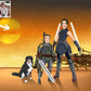 Custom Star Wars-style Jedi portrait of three people — hand-drawn group illustration with lightsabers