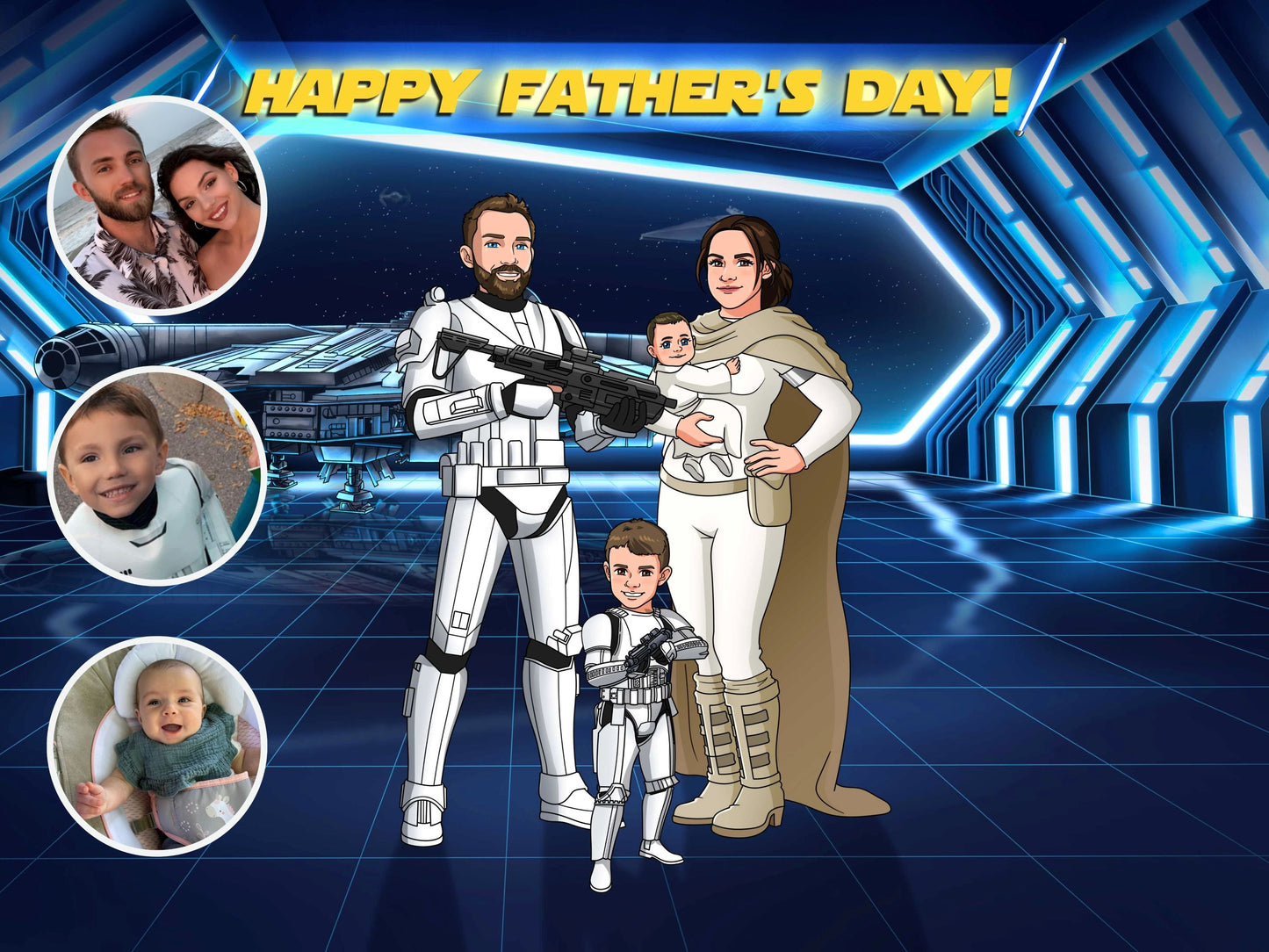 Custom Jedi Portrait — Personalized Star Wars Father's Day Gift | MakeMeJedi