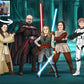 Custom Star Wars-style Jedi portrait of a large group — hand-drawn illustration with multiple people holding lightsabers