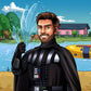 Custom Star Wars-style Jedi portrait of one person — hand-drawn illustration in Jedi robes with lightsaber