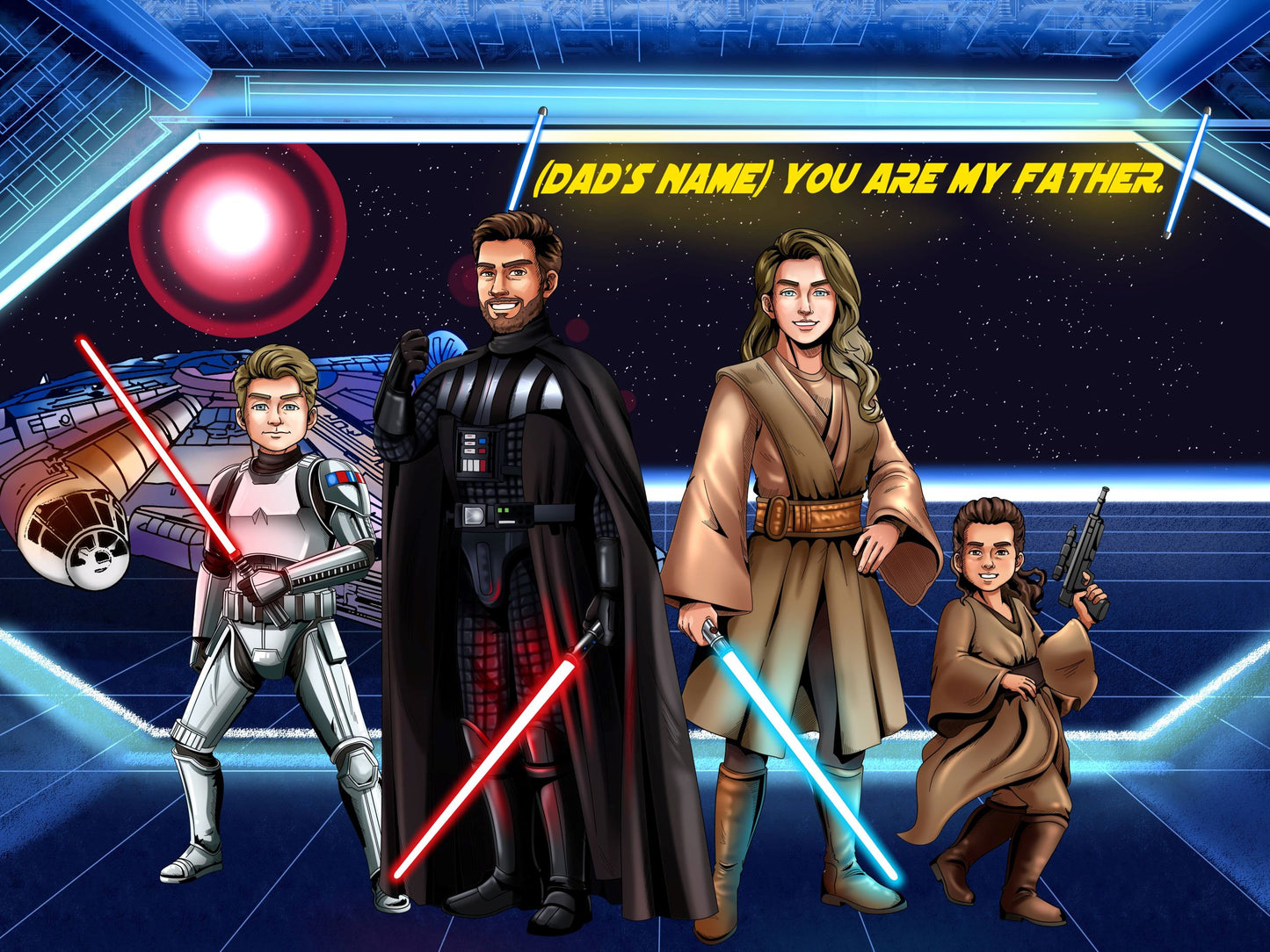 Custom Jedi Portrait — Personalized Star Wars Father's Day Gift | MakeMeJedi