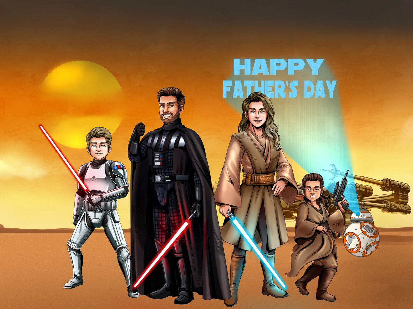 Custom Jedi Portrait — Personalized Star Wars Father's Day Gift | MakeMeJedi