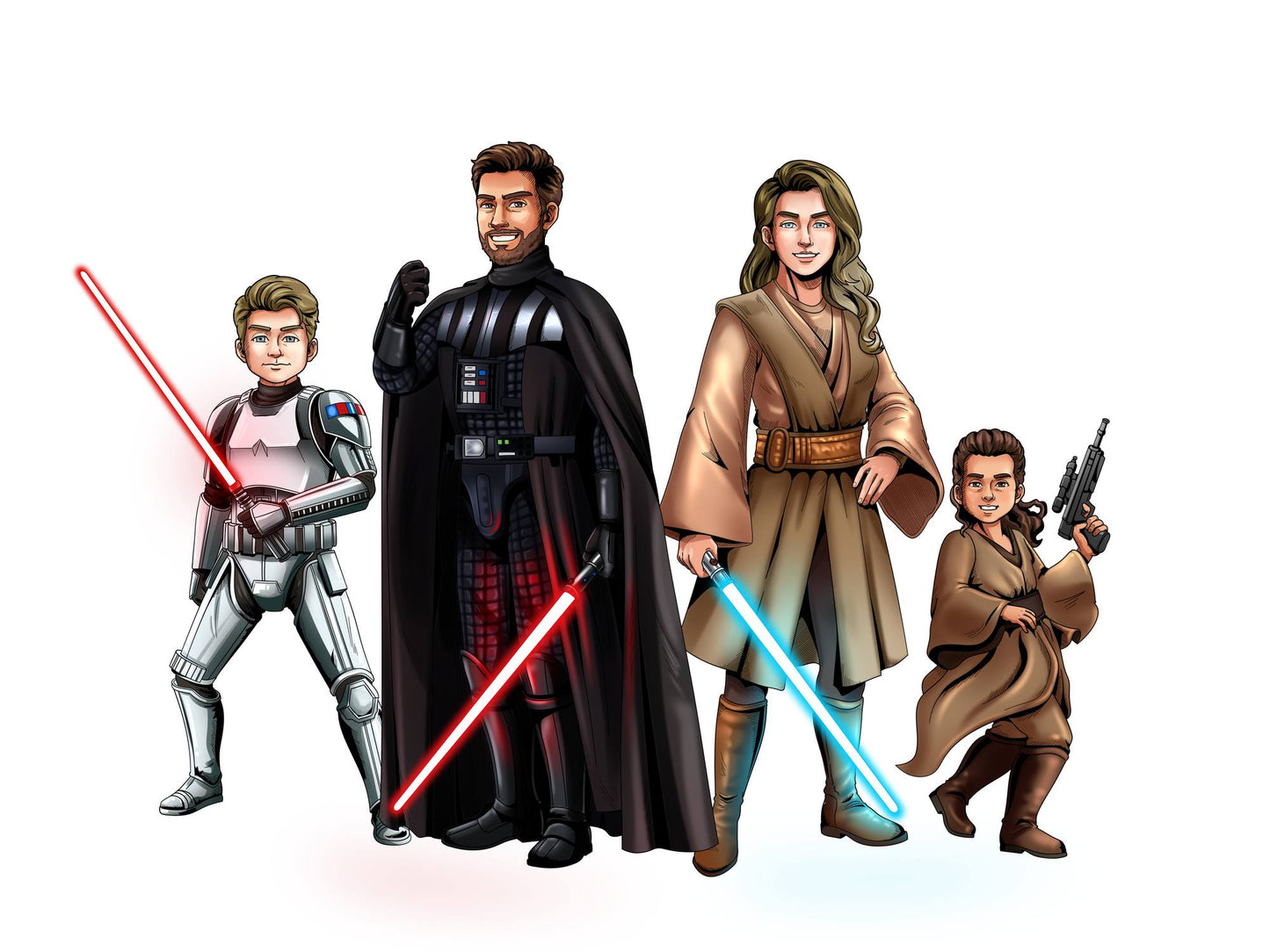 Custom Make Me Jedi Portrait + Water Bottle