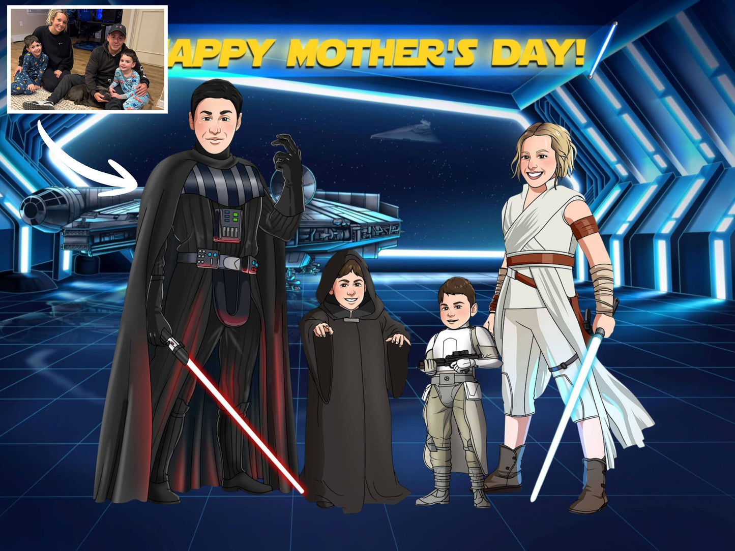Custom Jedi Portrait — Personalized Star Wars Mother's Day Gift | MakeMeJedi