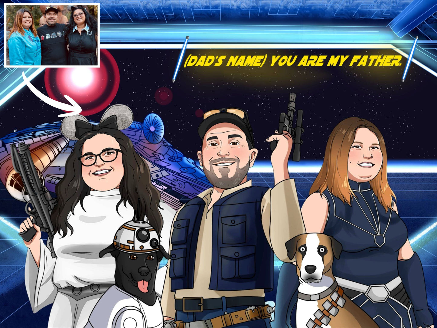 Custom Jedi Portrait — Personalized Star Wars Father's Day Gift | MakeMeJedi