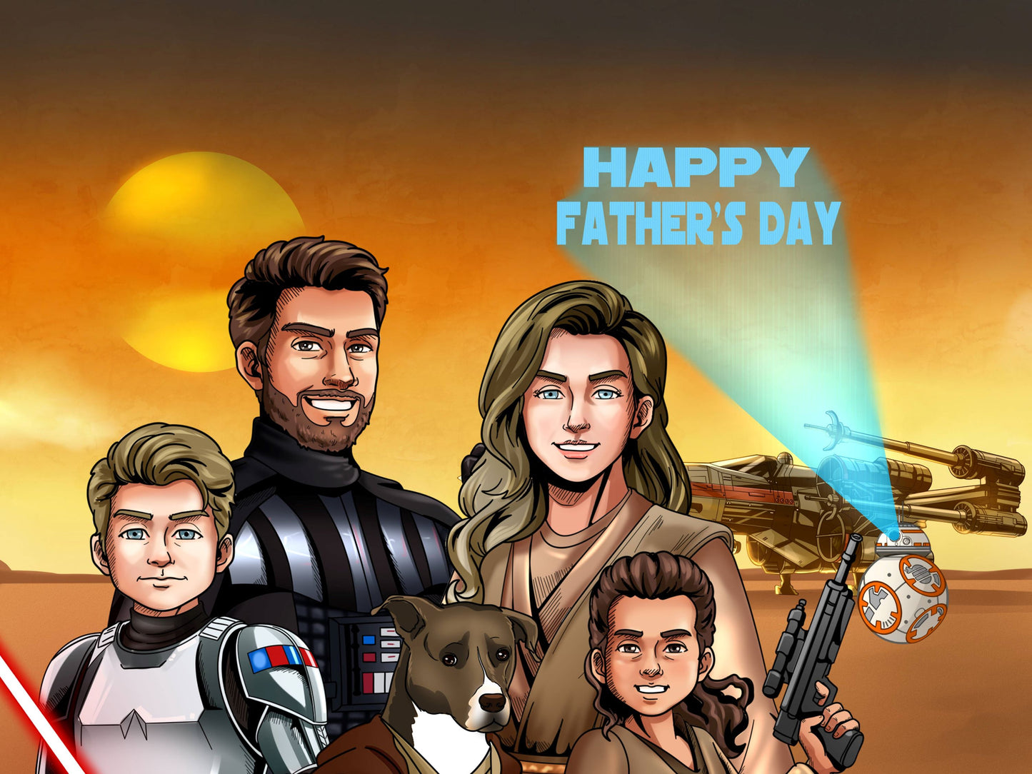 Custom Jedi Portrait — Personalized Star Wars Father's Day Gift | MakeMeJedi