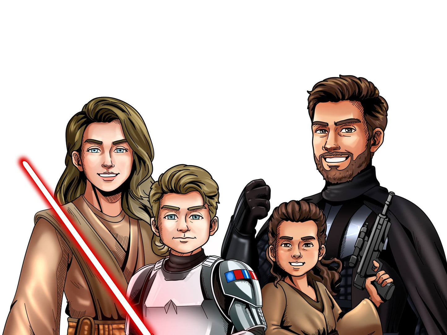 Custom Make Me Jedi Portrait + Water Bottle