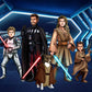 Custom Star Wars-style Jedi portrait of a large group — hand-drawn illustration with multiple people holding lightsabers