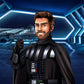 Custom Star Wars-style Jedi portrait of one person — hand-drawn illustration in Jedi robes with lightsaber