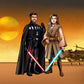 Custom Star Wars-style Jedi portrait of two people — hand-drawn couple illustration with lightsabers