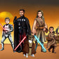 Custom Star Wars-style Jedi portrait of a large group — hand-drawn illustration with multiple people holding lightsabers
