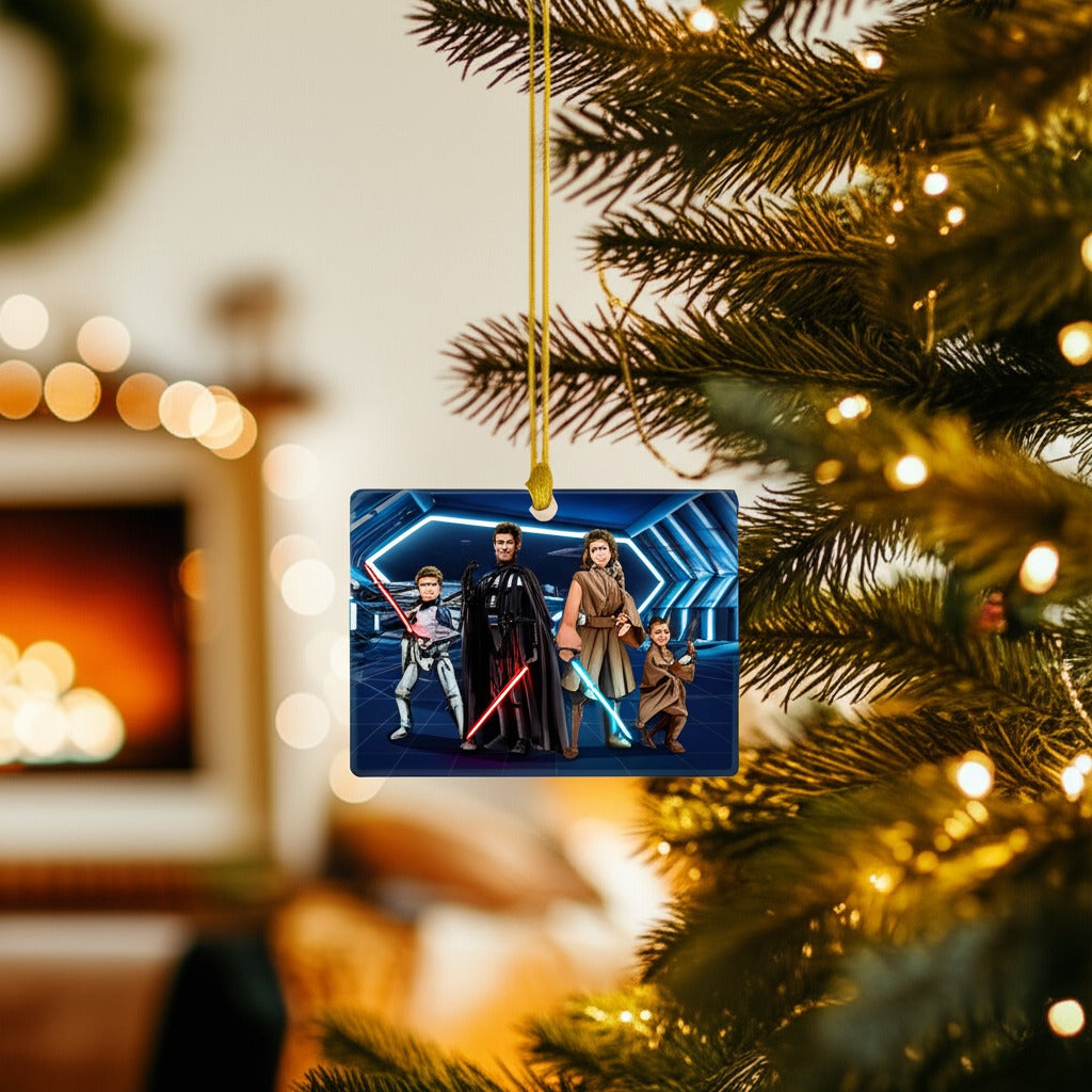 Custom Jedi Portrait + Christmas Ornament — Personalized Star Wars Holiday Gift